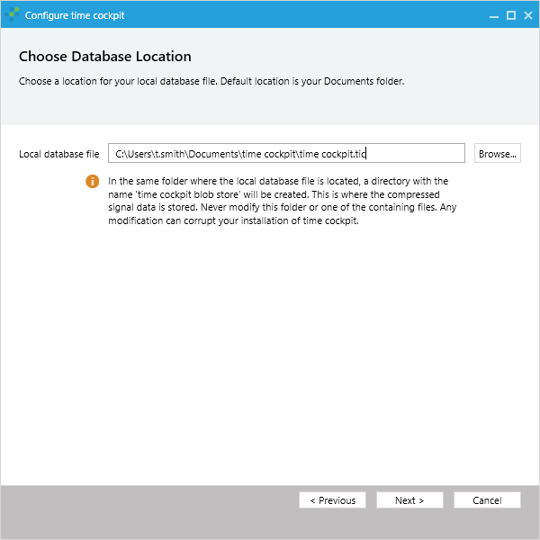 Configuration wizard step 3