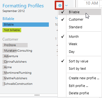 Formatting profile settings